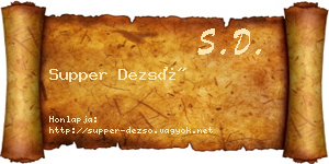 Supper Dezső névjegykártya